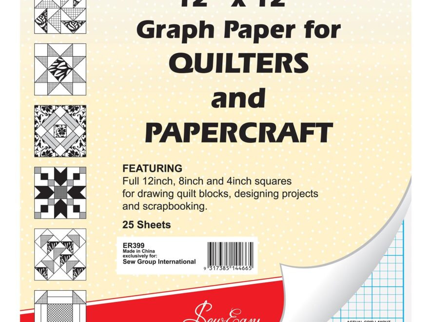 Amazon Sew Easy ER399 Quilters Graph Paper Pad 8in 4in Squares 12 X 12in 25 Sheets