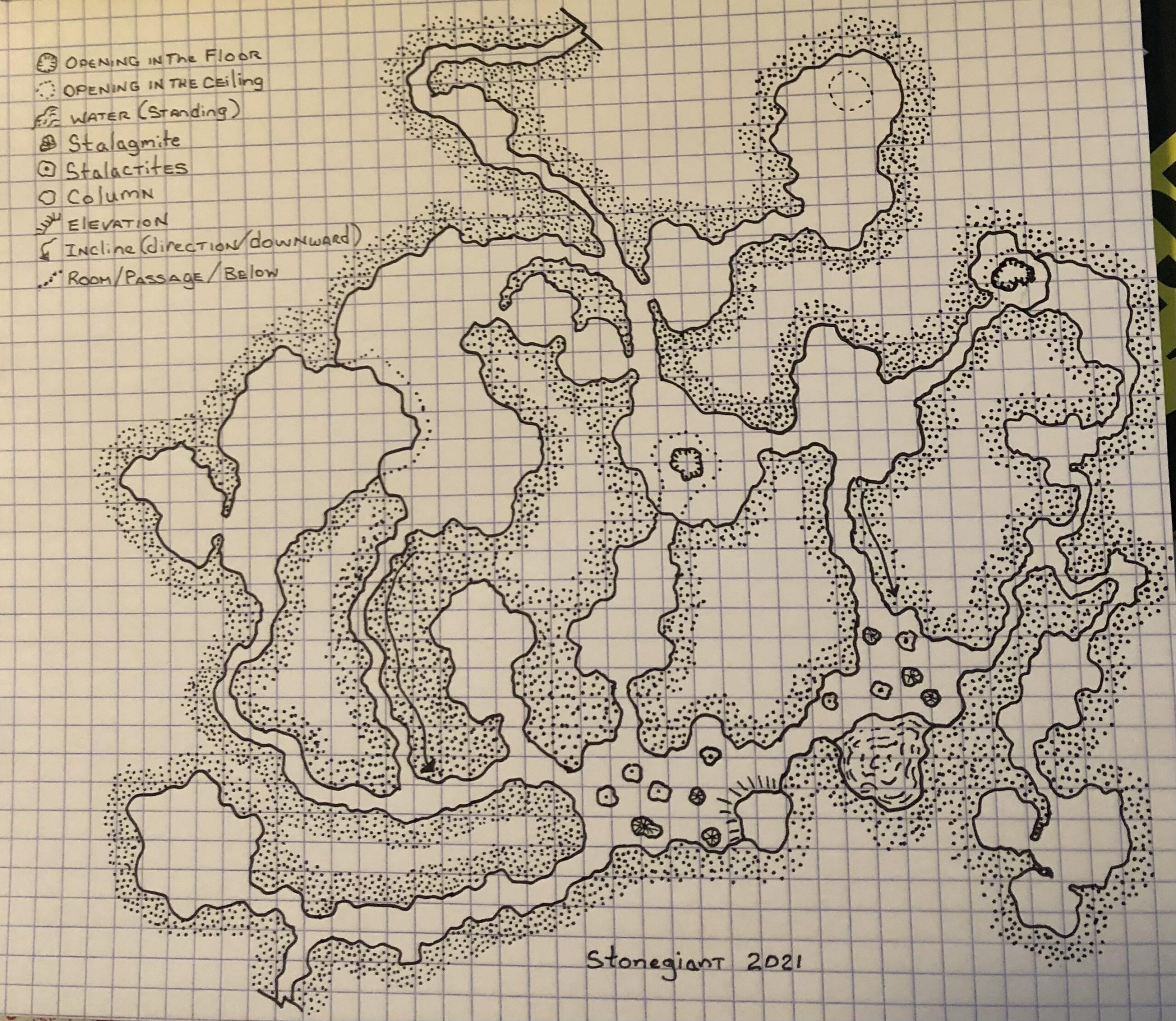 As A Continuation Of My Last Post Of A Graph Paper Map I Now Present The Top Connection To The Cavern Map I Posted Previously A Dungeon Map I Am Going