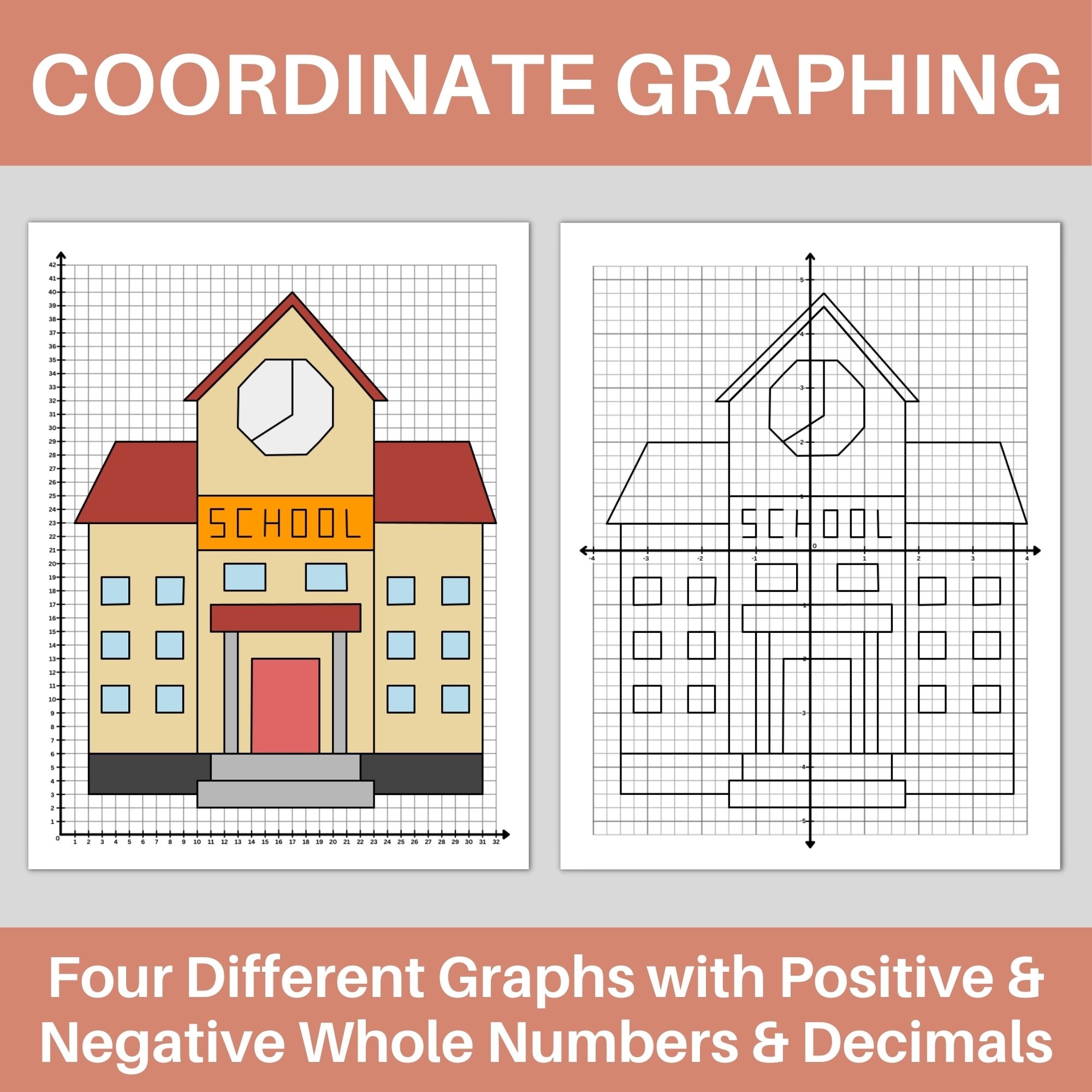 Back To School Coordinate Graphing Plotting Ordered Pairs Mystery Picture School Building Made By Teachers