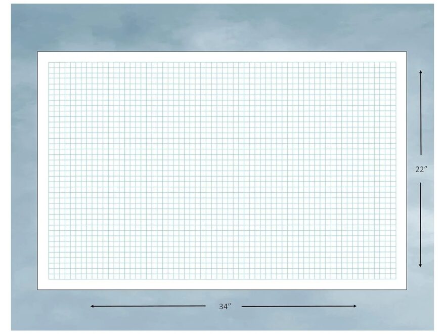 BIG 22x34 Large Laminated Reusable Grid Graph Paper For Designs And Projects With Pen Walmart