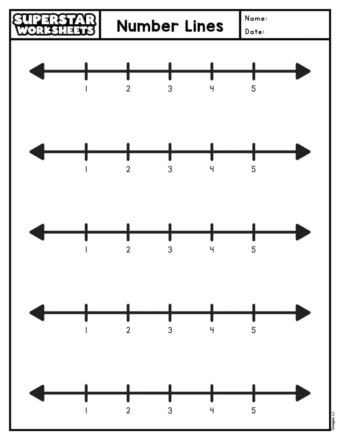 Printable Number Line Graph Paper