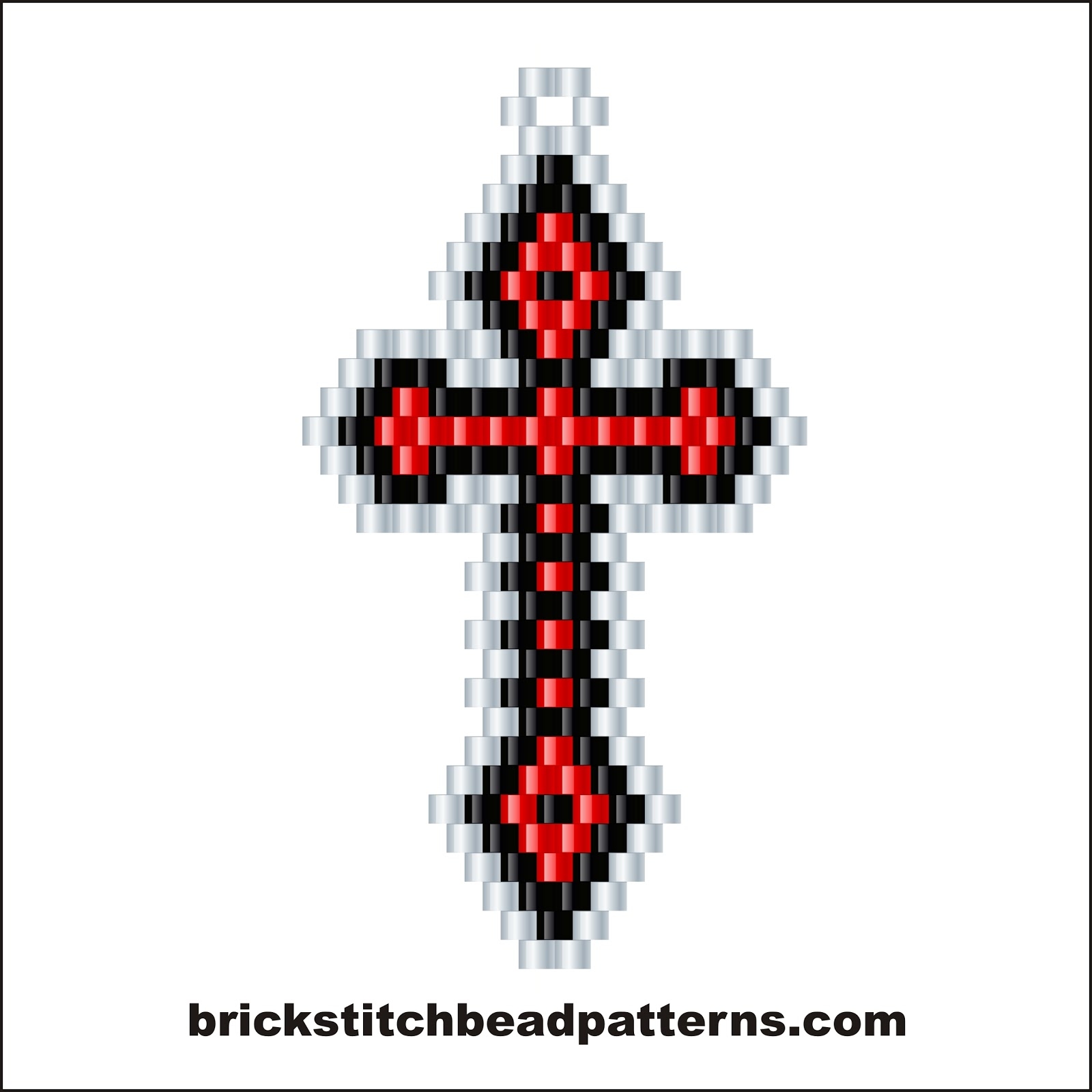 Brick Stitch Bead Patterns Journal Small Gothic Cross Halloween Free Brick Stitch Beaded Earring Pattern No 326