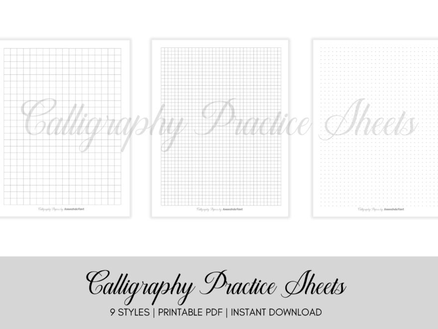 Calligraphy Practice Sheets Templates Calligraphy Handwriting Paper Calligraphy Hand Lettering Guide Sheet Printable Digital Download PDF Etsy
