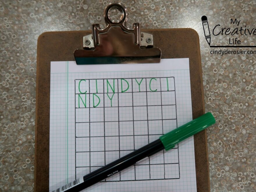 Cindy DeRosier My Creative Life Graph Paper Grid Name Art