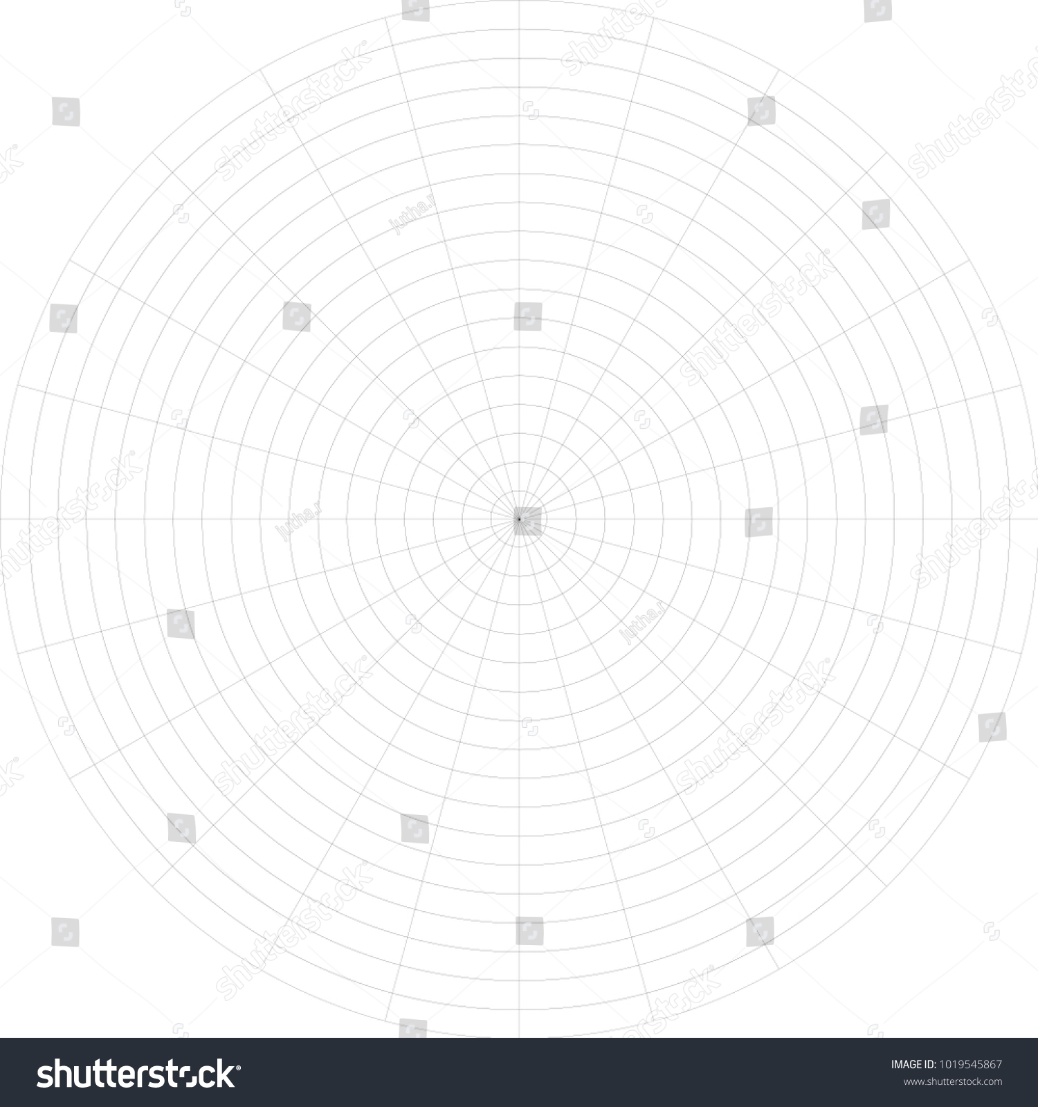 Circle Graph Paper Radius Blank Stock Vector Royalty Free 1019545867 Shutterstock