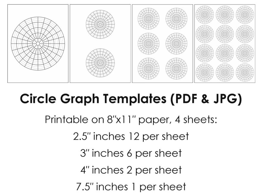 Circle Graph Template Bundle 4 Size Beading Pattern Pdf Svg Png Instant Download Etsy