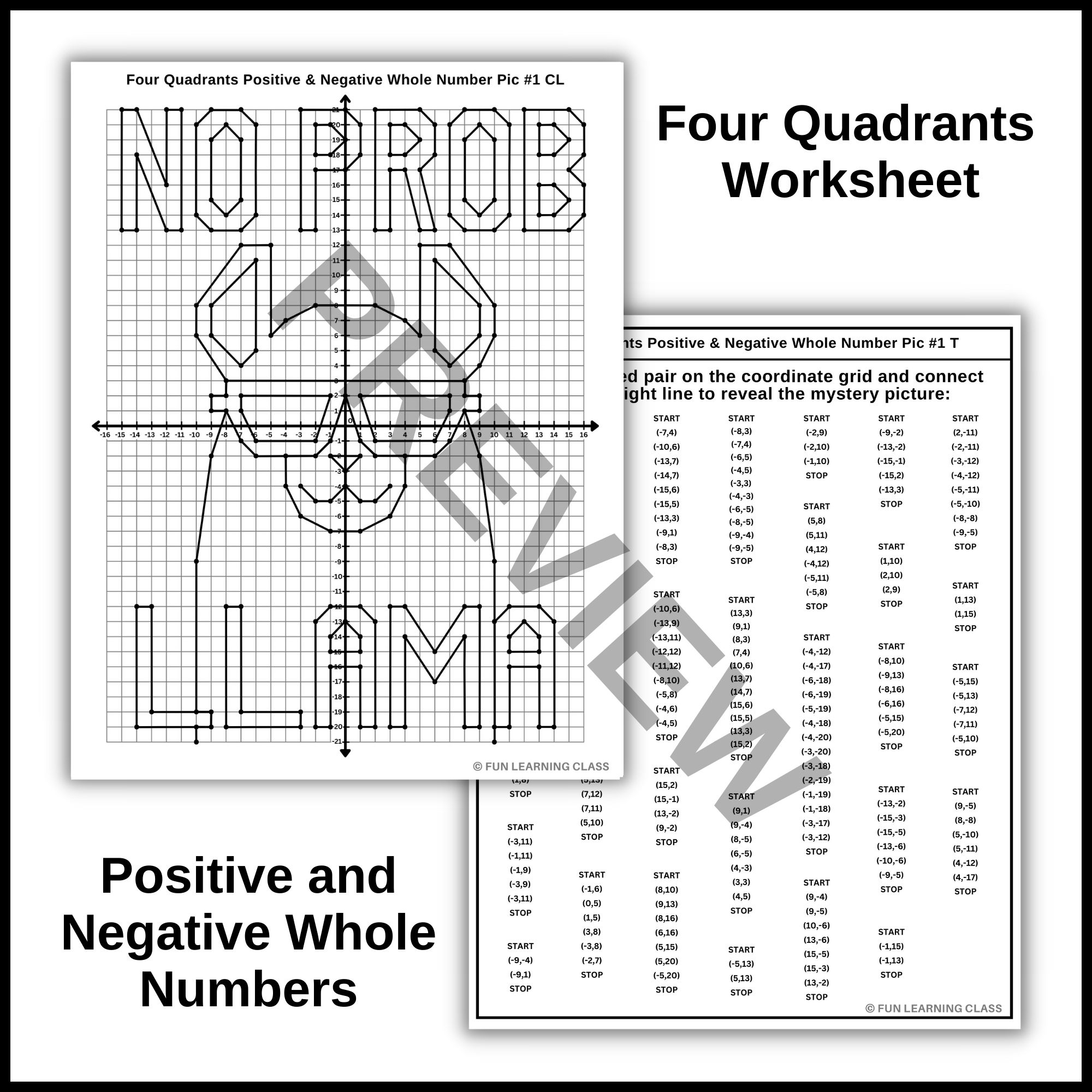 Cool Llama Coordinate Graphing Plotting Points Ordered Pairs Mystery Picture Made By Teachers