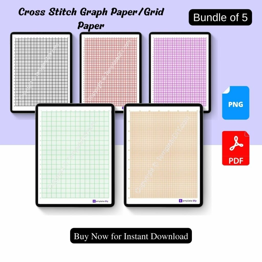Cross Stitch Graph Paper Grid Paper Template Printable PDF