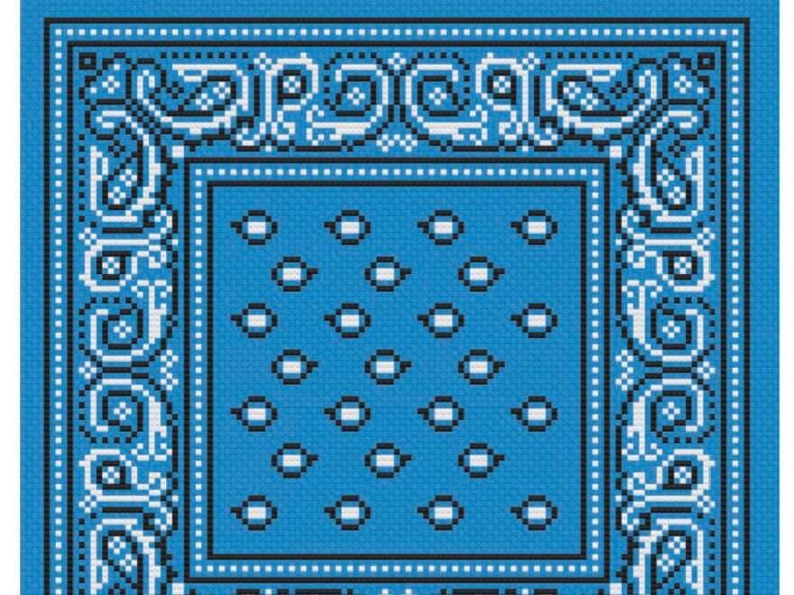 Cross Stitch Pattern Stitch Your Own Bandana Paisley Headscarf Kerchief Scarf Neckerchief On Any Colour By Vivsters PDF Counted Chart 112 Etsy