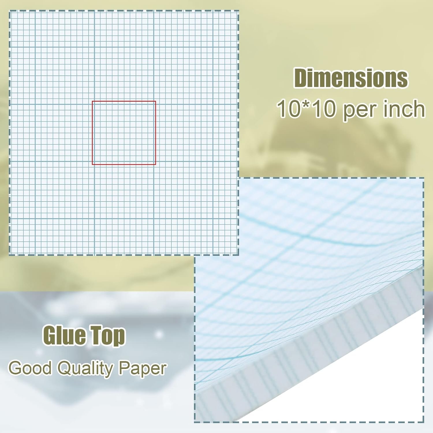 Ctosree 8 Pads 8 5 X 11 Inch Quad Legal Pads Colored Graph Paper 4 Squares Per