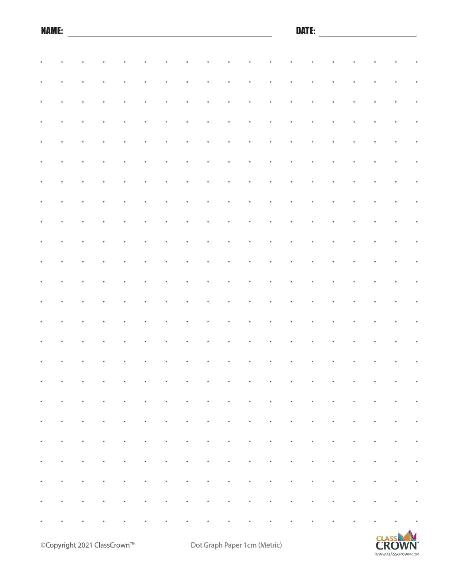 Dot Graph Paper With Name 1 Cm Specialty Paper ClassCrown