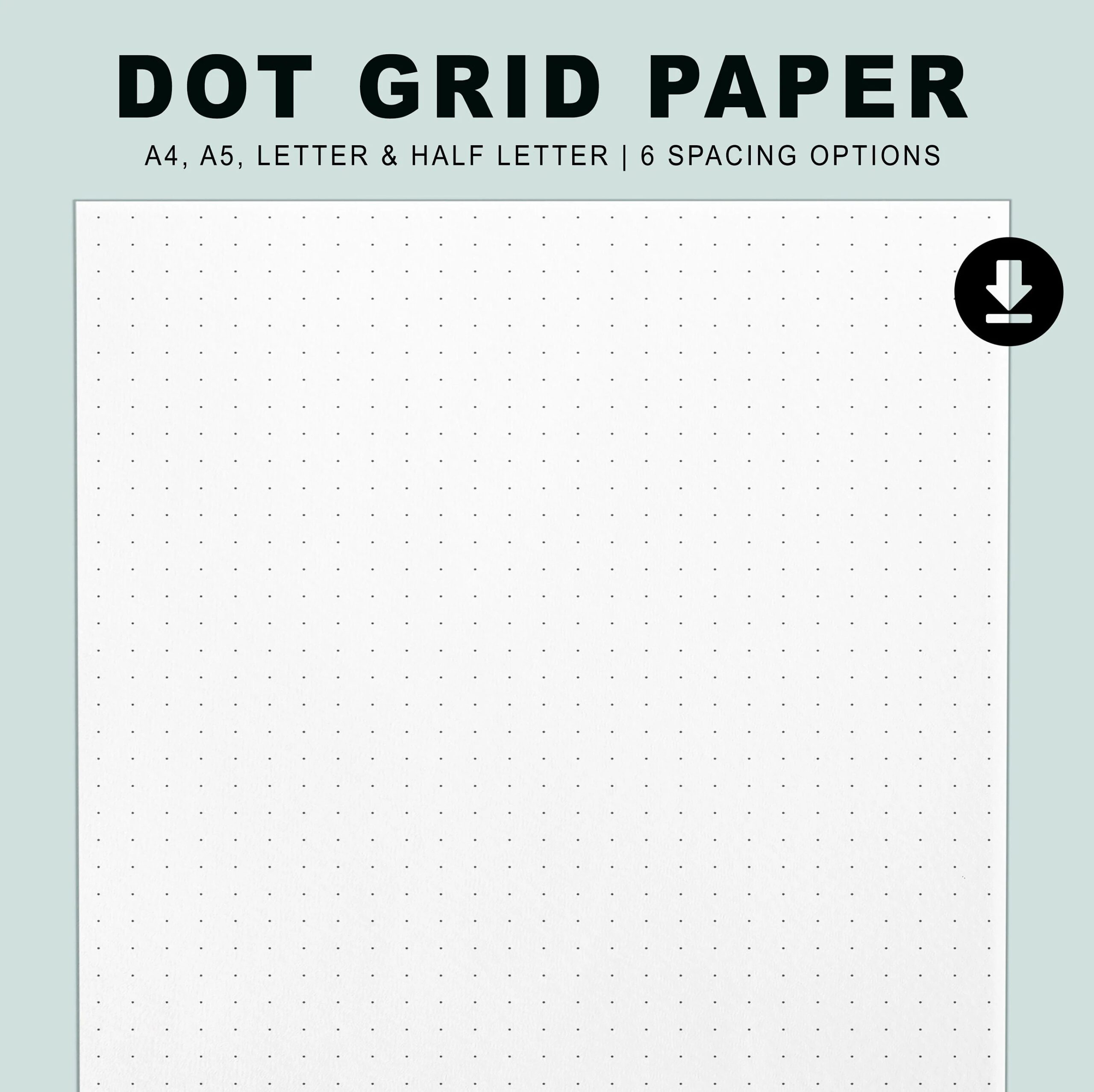 Dot Grid Paper Bundle Printable Instant Download PDF A4 A5 Letter Half Letter Dotted Paper 5mm 6mm 7mm 8mm 9mm 10mm Grid Etsy
