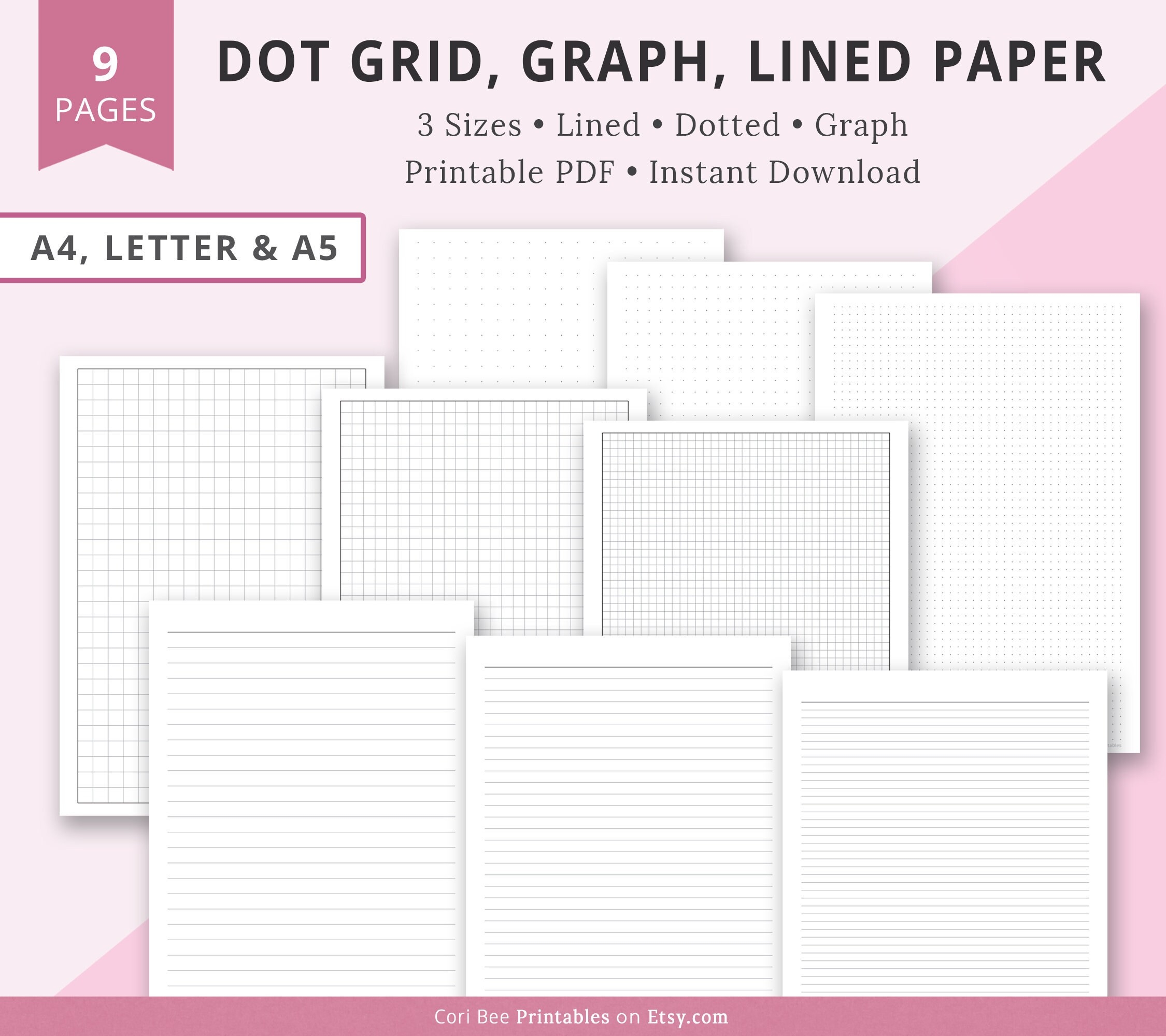 Printable Lined Graph Paper Printable Lined Graph Paper