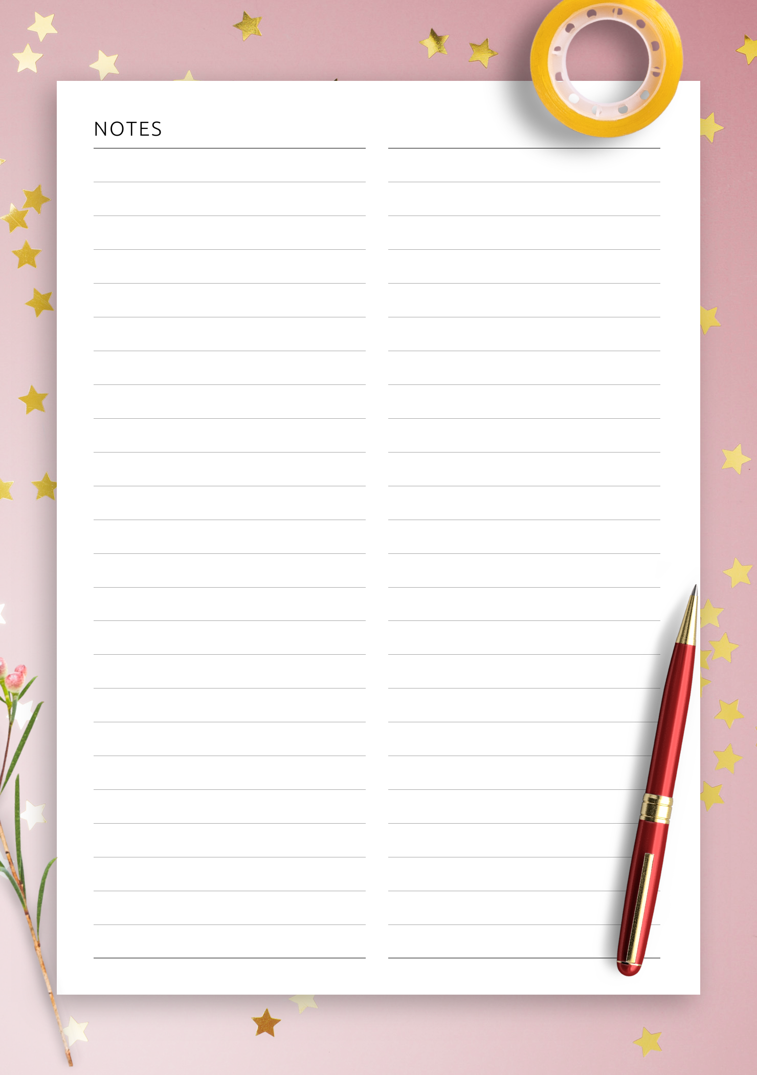 Download Printable Ruled Grid 2 Column PDF Download Printable Ruled Grid 2 Column PDF