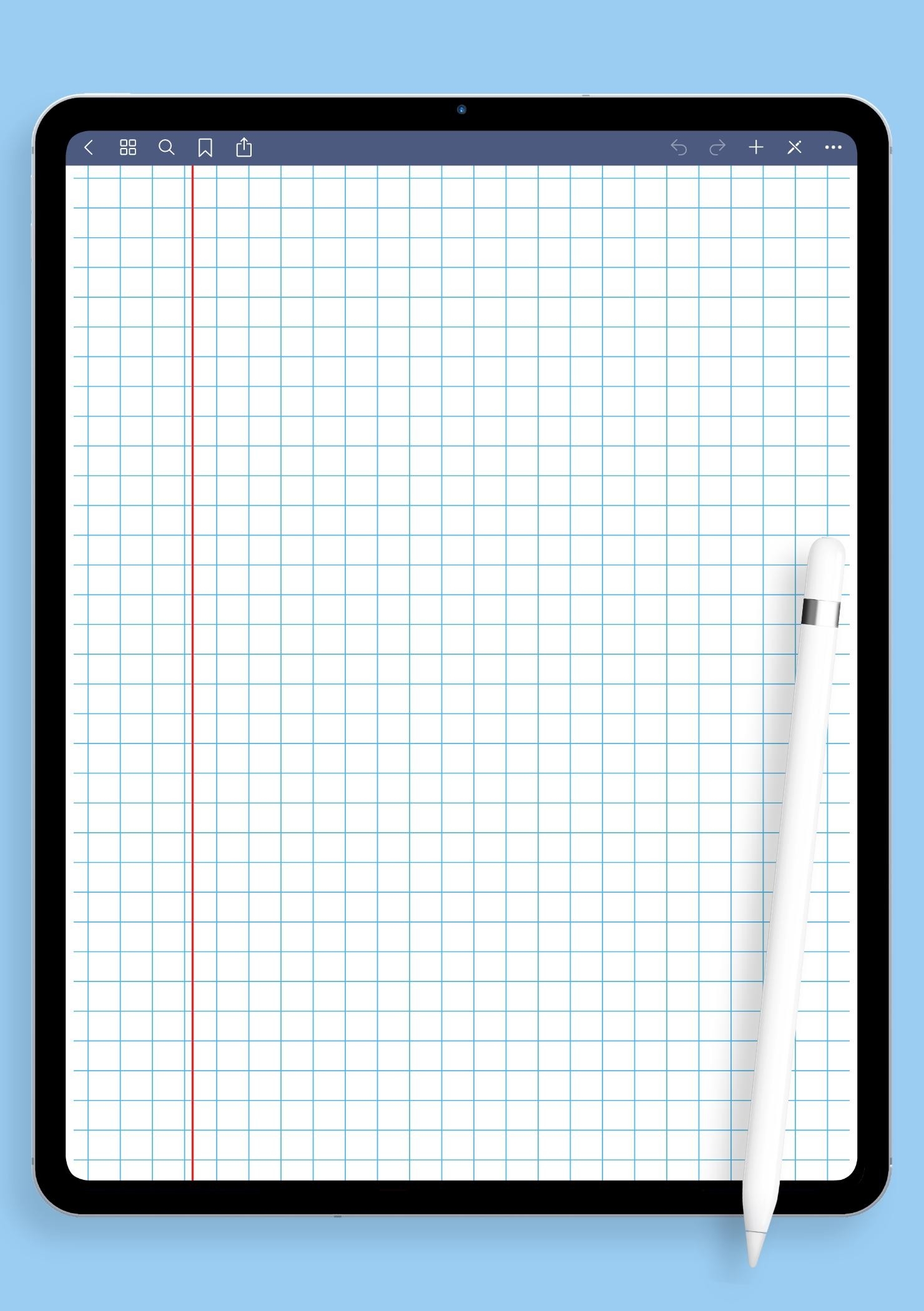 Download Printable Squared Wide Ruled Blue With Margin PDF