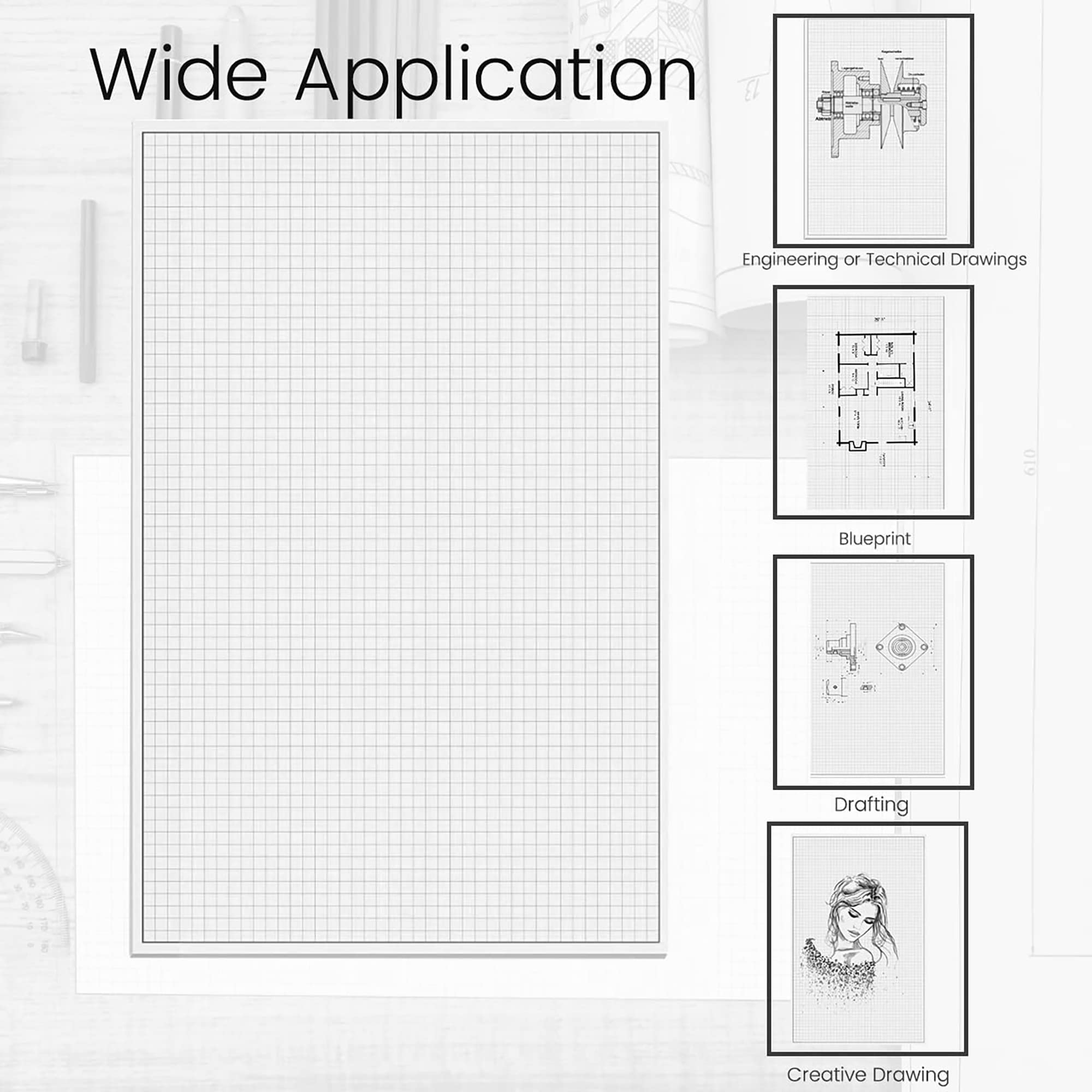 Drafting Paper Performore 2 Pack Of Grid Paper Pads 50 Sheets Per Costa Rica Graph Paper Pad