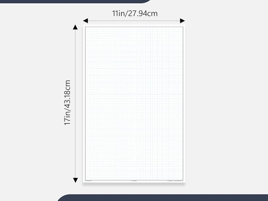Drawing Pad 11x17 Graph Paper Pad 50 Sheet Blueprint Grid Paper For Drafting Engineering Large Graph Paper