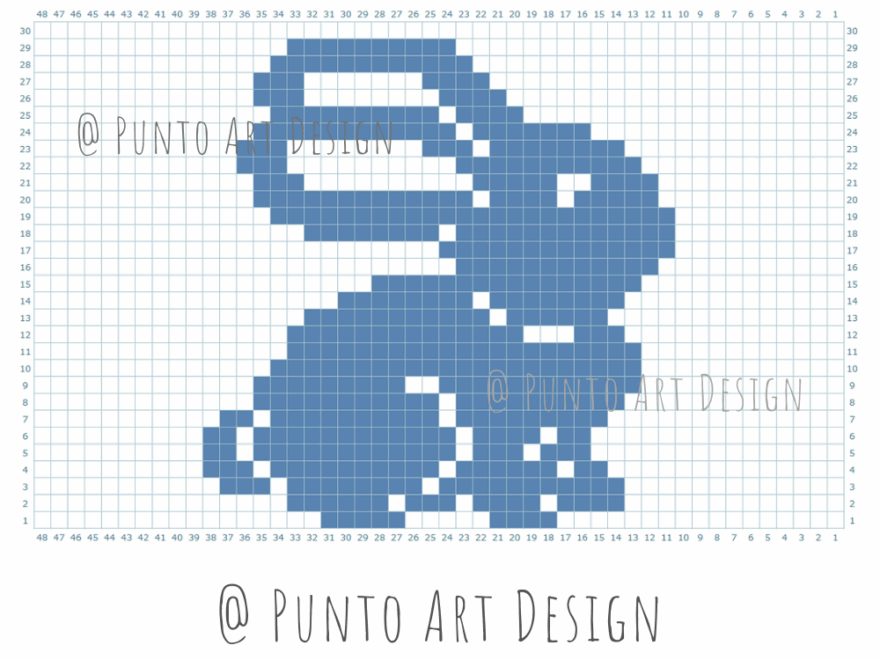 Easter Bunny Design Chart Free Grid Pattern Punto Art Design