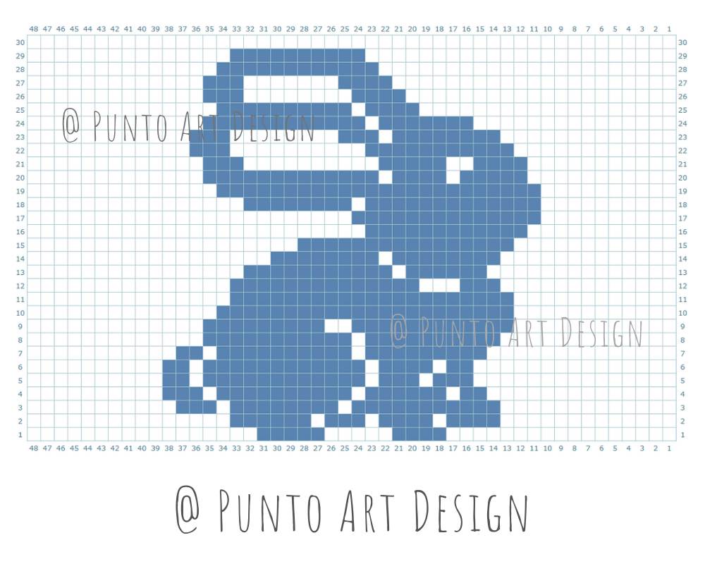 Easter Bunny Design Chart Free Grid Pattern Punto Art Design