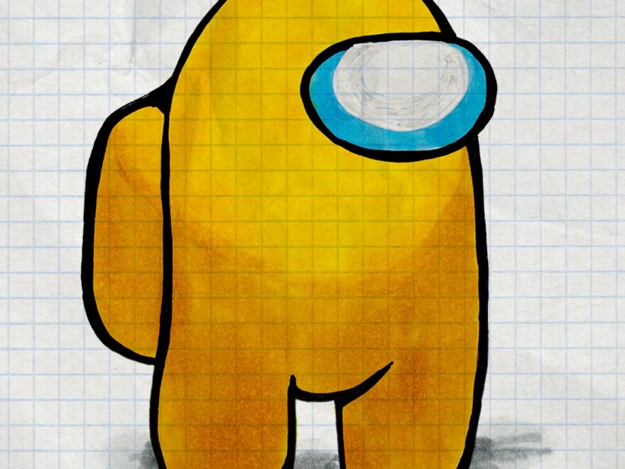 Easy Drawing Among Us R drawing