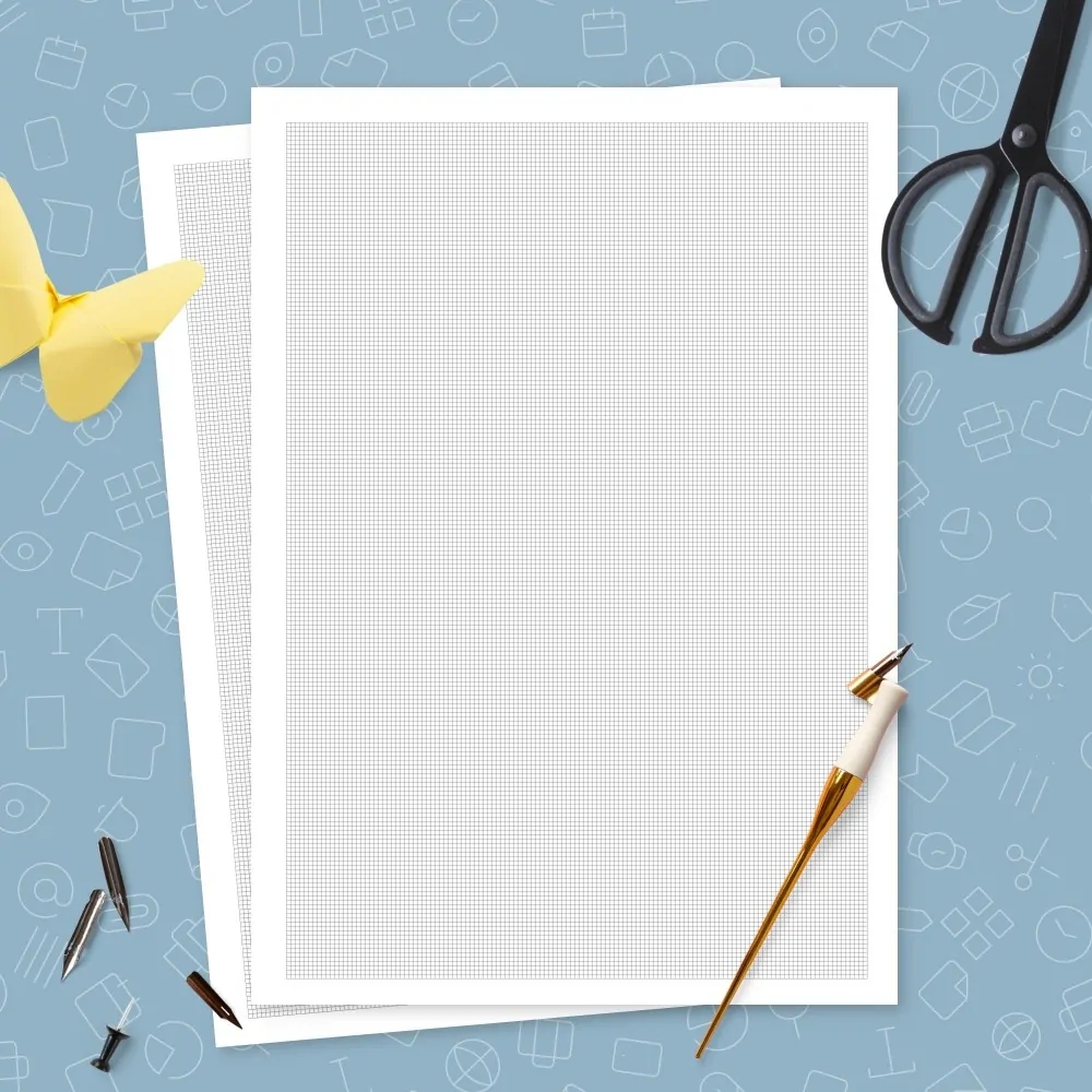 Engineering Graph Paper 1mm Squares Template Printable PDF
