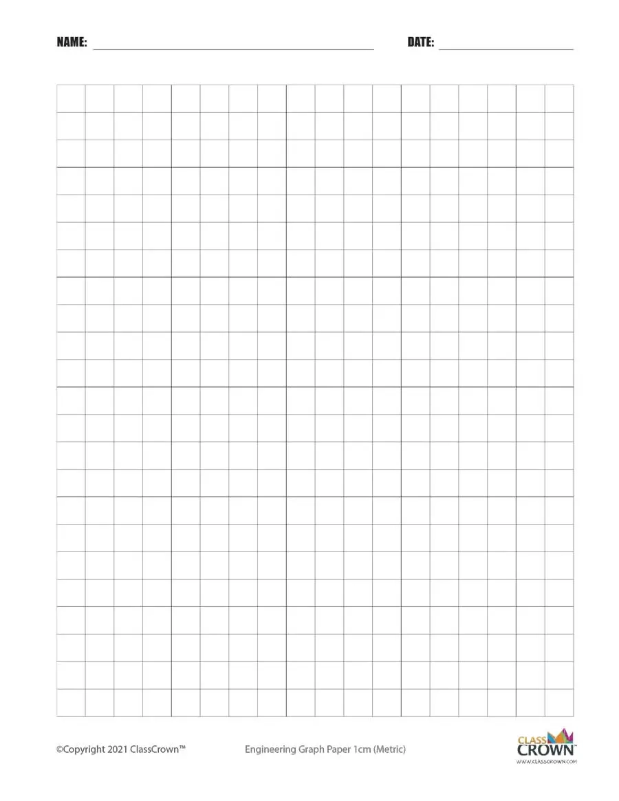 Engineering Graph Paper With Name 1 Cm Specialty Paper ClassCrown