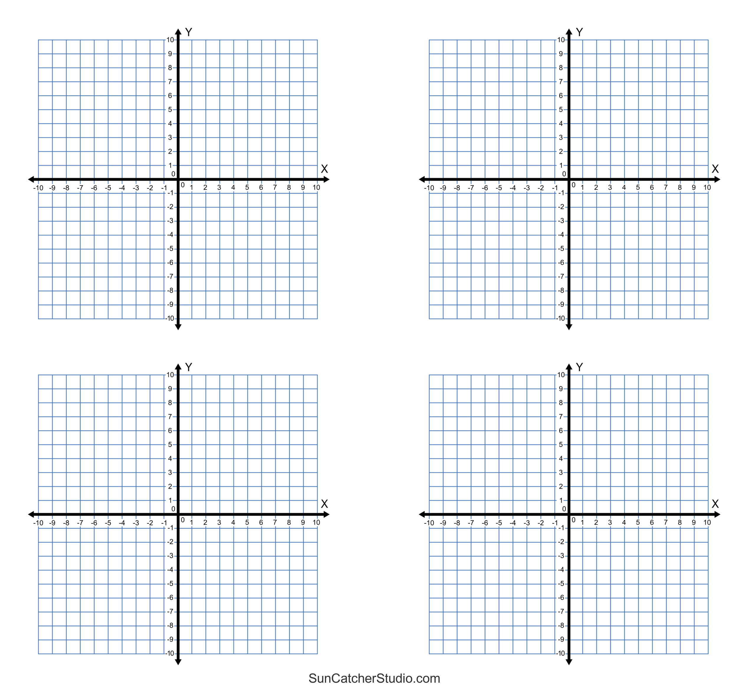 Four Quadrant Coordinate Graph Paper i x i 10 10 i y i Worksheets Library