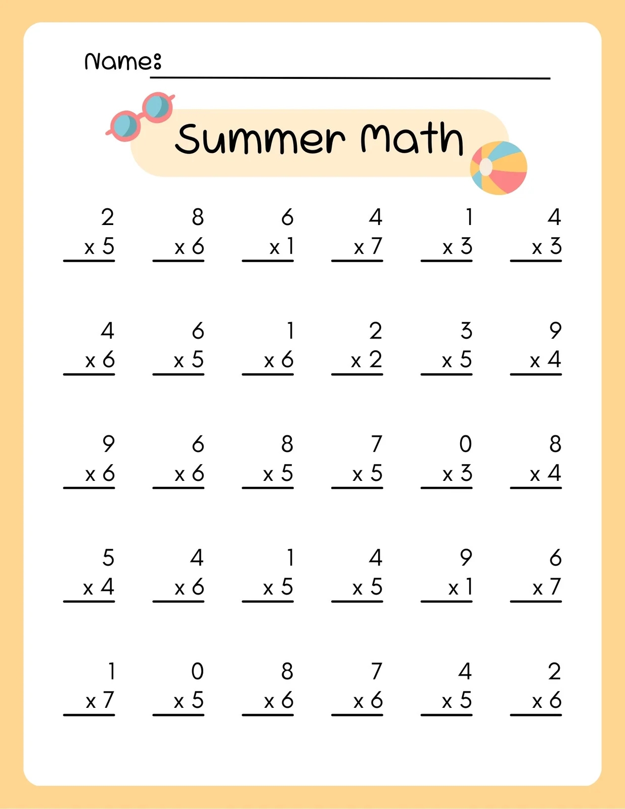 Free 3rd Grade Math Worksheets To Customize Canva