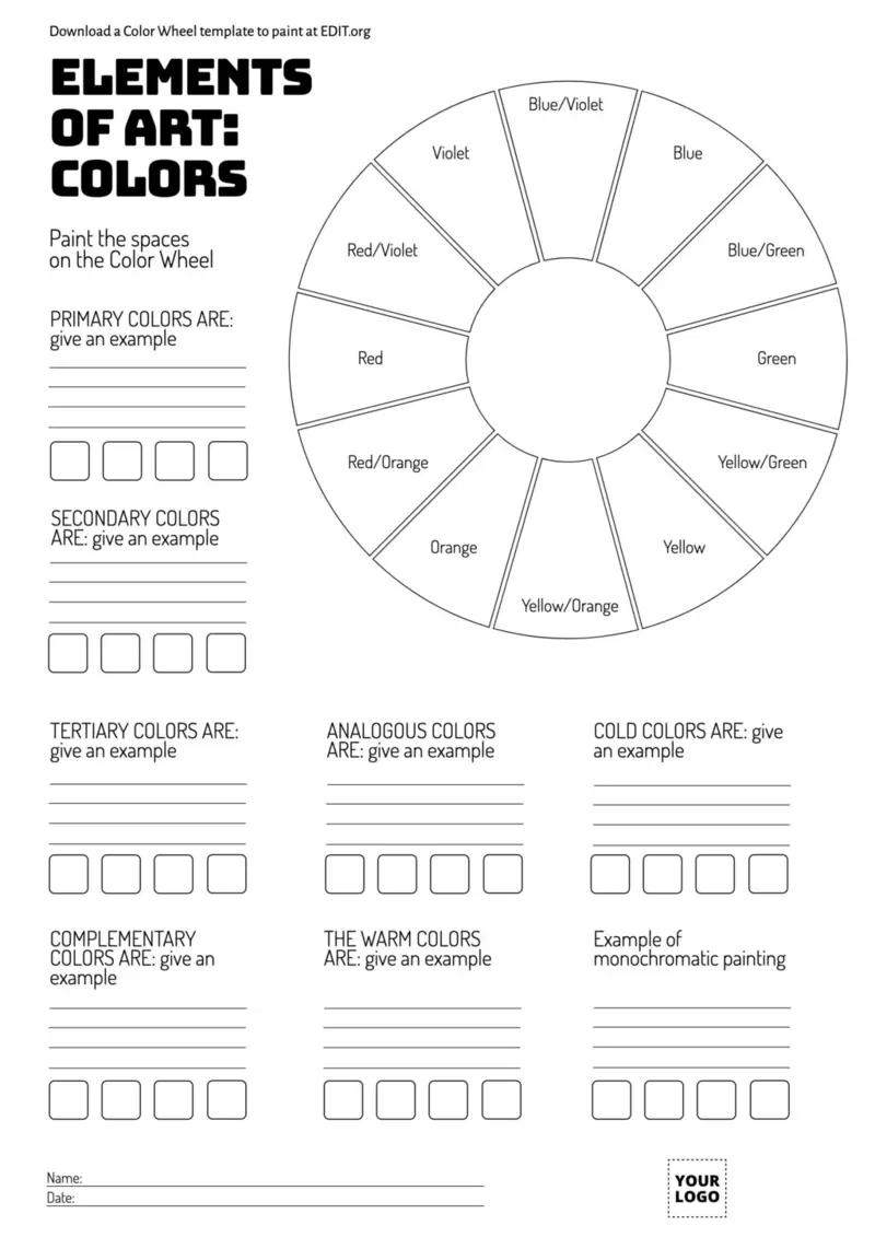 Free Printable Color Wheel Templates Free Printable Color Wheel Templates