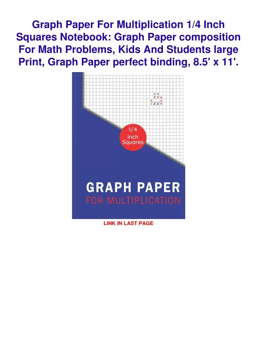 Graph Paper 11x17 Graph Paper Notebook 8 5x11 Quad Ruled With 1 4 Squares 120 Pages For Math Design Big Graph Paper