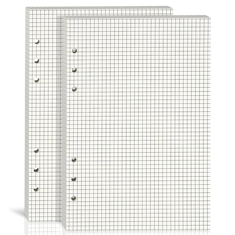 Graph Paper 2 Pack A5 Dot Grid Paper 100Gsm Thick 6 Hole Punched A5 Dotted Paper Bullet Journal Planner