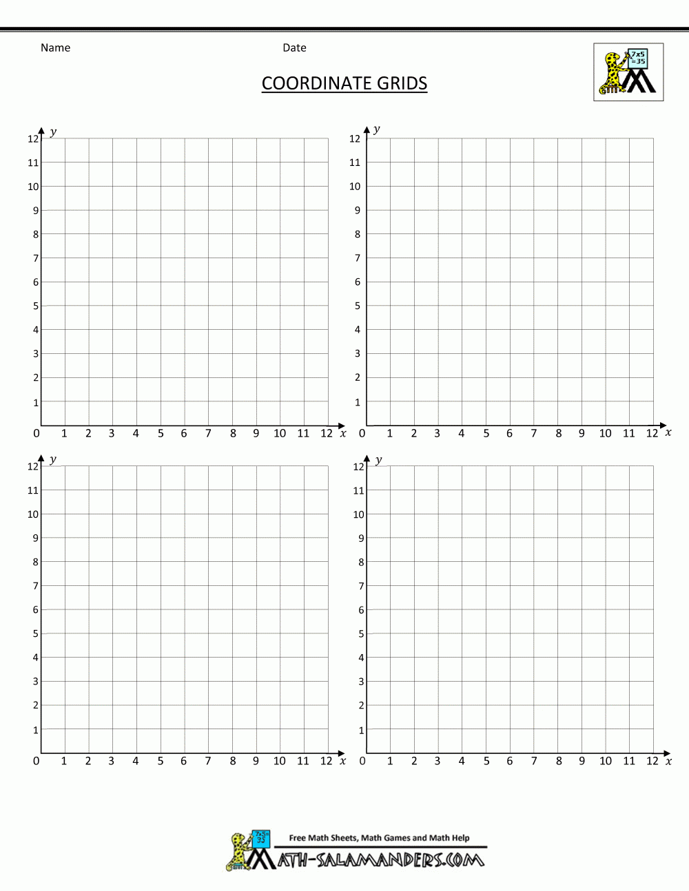 Graph Paper 4x4 Blue Planet Square Coordinate Plane With XY Axis And With Numbers 4x4 Quad Ruled 4 Quadrant Grid 1 Per Page 100 Numbered Pages 50 Double Sided