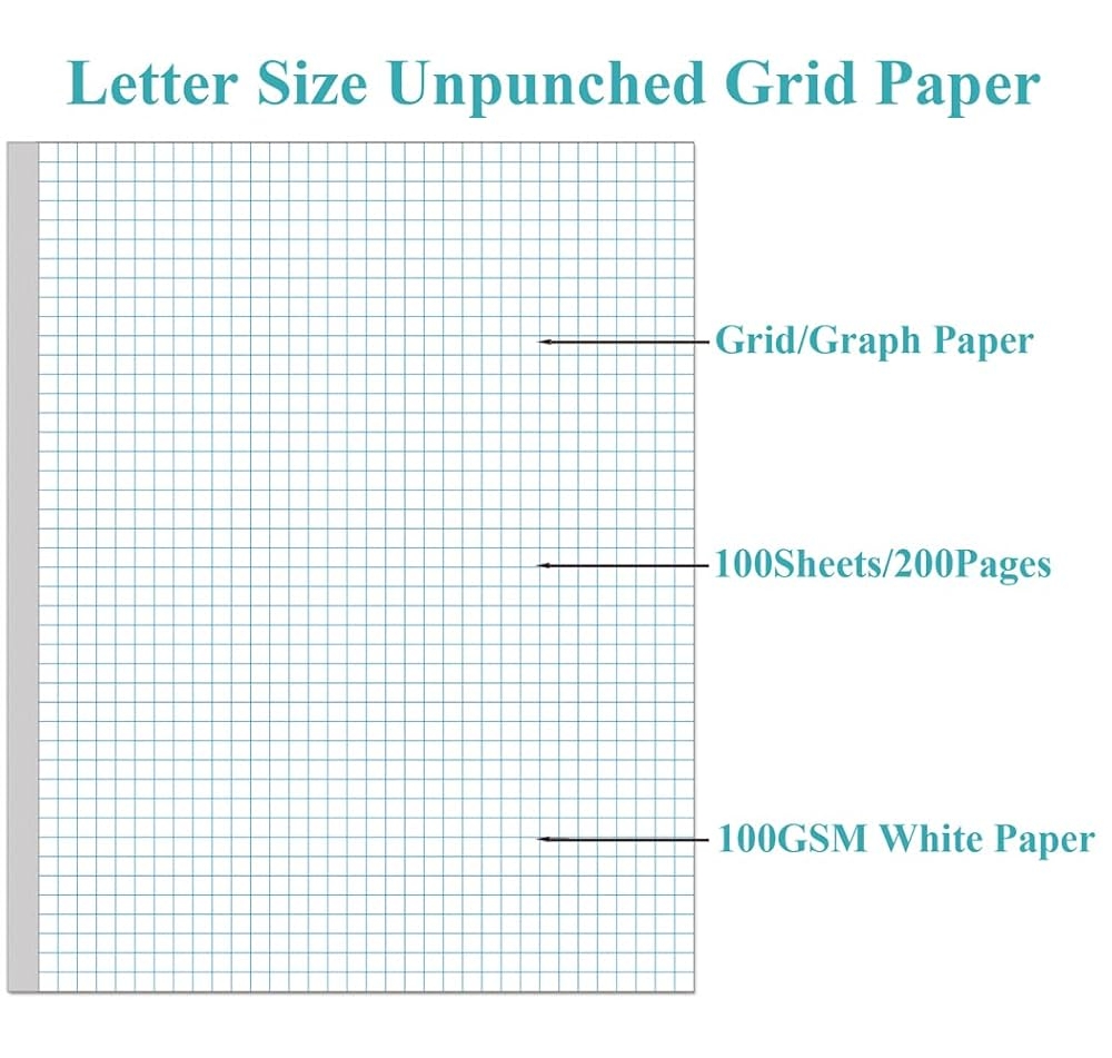 Graph Paper A4 Grid Paper 4 x4 Blue Quad Rule 100Sheets 200Pages Unpunched Double Sided 100gsm White Paper 8 5 X 11 Amazon in Office Products