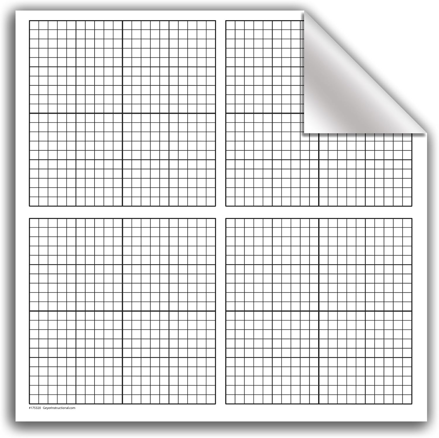 Graph Paper Bulk Static Cling Graphs 1 Squares Unit Circle Poster