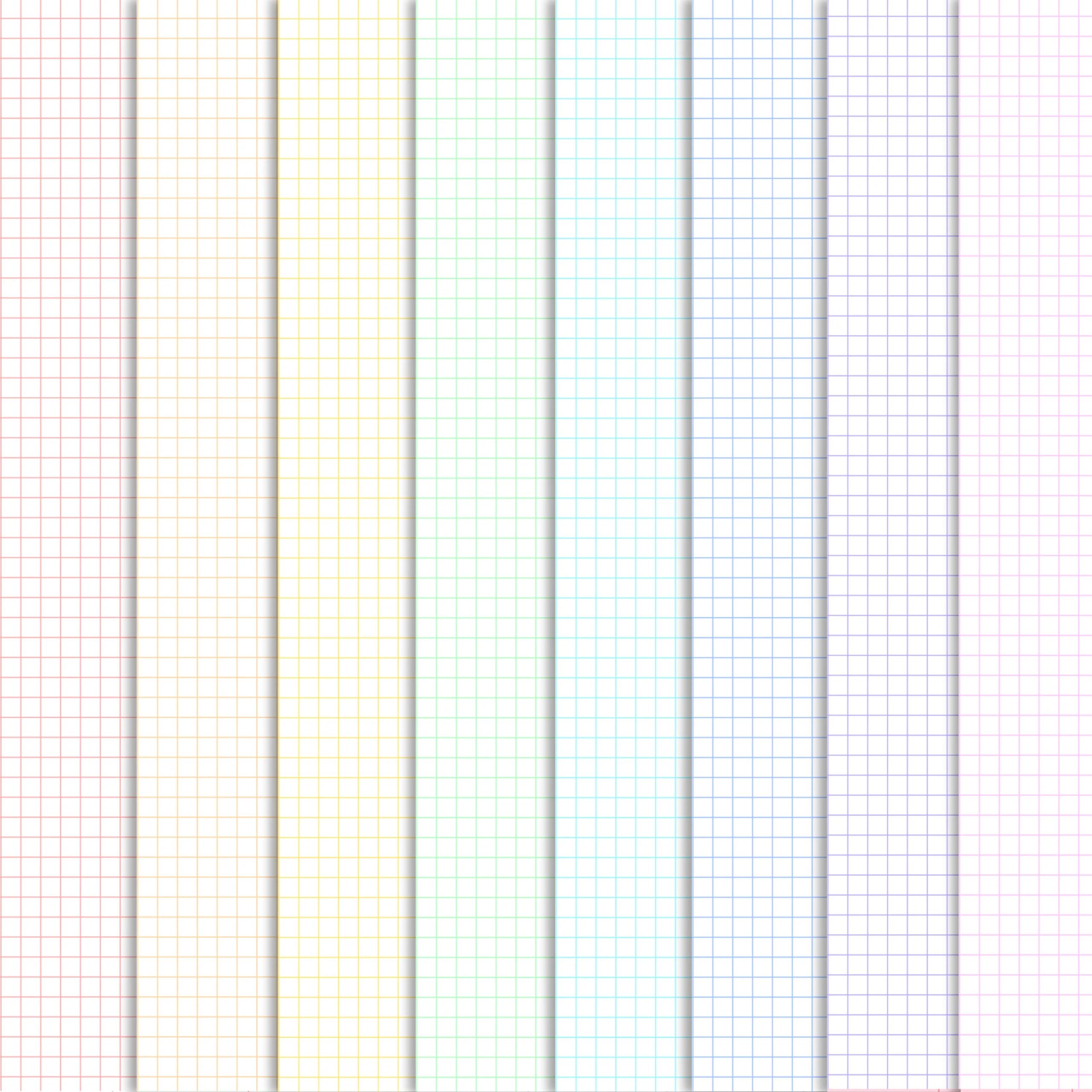 Graph Paper Bundle Of 16 Templates Rainbow Colors Printable And Digital Notebook Paper 5 Mm Graph Grid A4 Letter Instant Download PDF Etsy