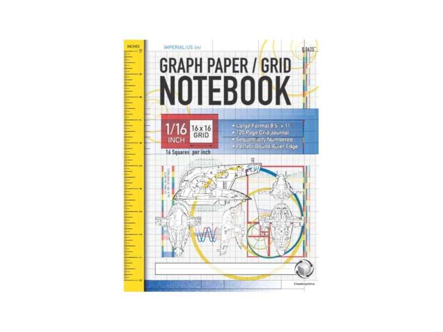 Graph Paper Notebook Grid Notebook 1 16 Inch Squares 16x16 Grid 16 Squares Per 1 Inch 120 Numbered Pages Grid Journal Large 8 5 X 11 Inches Ruled Distinct Feint Lines Patent Drawings Createmplative Christensen Joseph 9798767978298