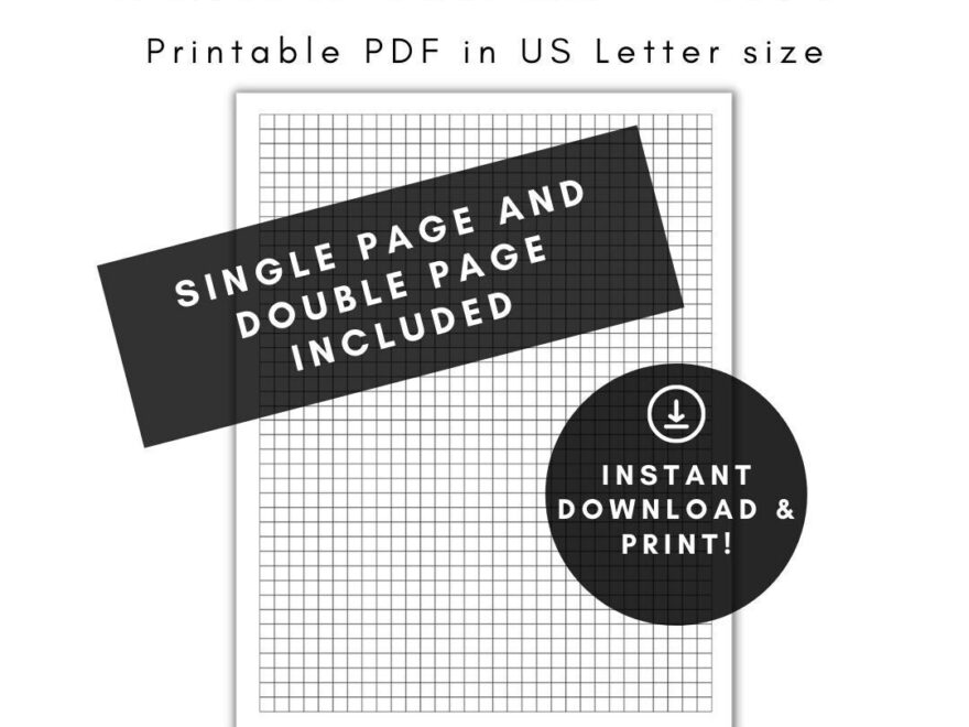 Graph Paper Printable Graph Paper Graph Paper Printable Graph Paper 4x4 4x4 Graph Paper Etsy