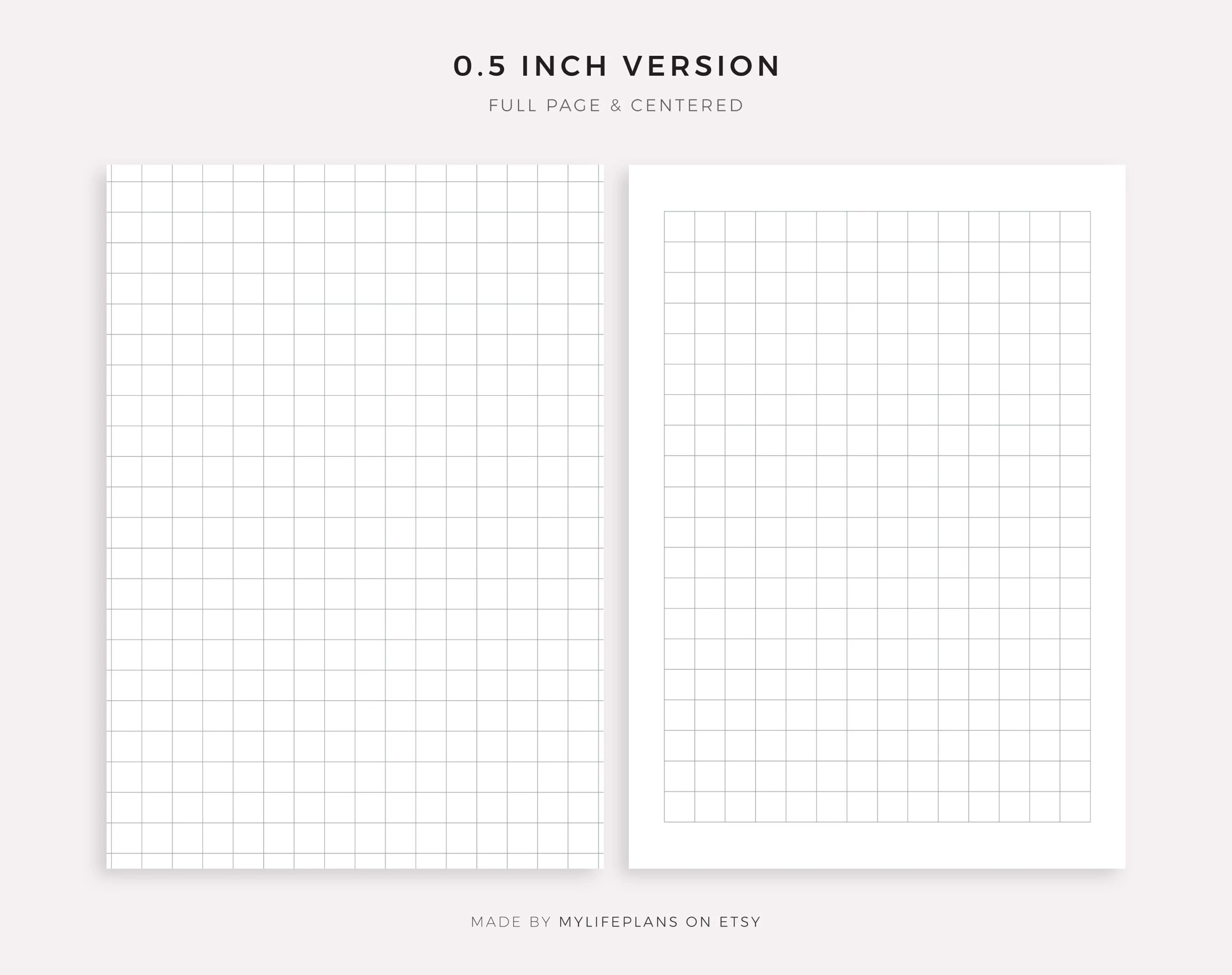 Graph Paper Six Different Sizes 0 25 0 5 1 10 Squares Per Inch 5mm 10mm A4 a5 letter half Printable PDF Instant Download Etsy