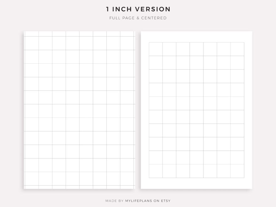 Graph Paper Six Different Sizes 0 25 0 5 1 10 Squares Per Inch 5mm 10mm A4 a5 letter half Printable PDF Instant Download Etsy