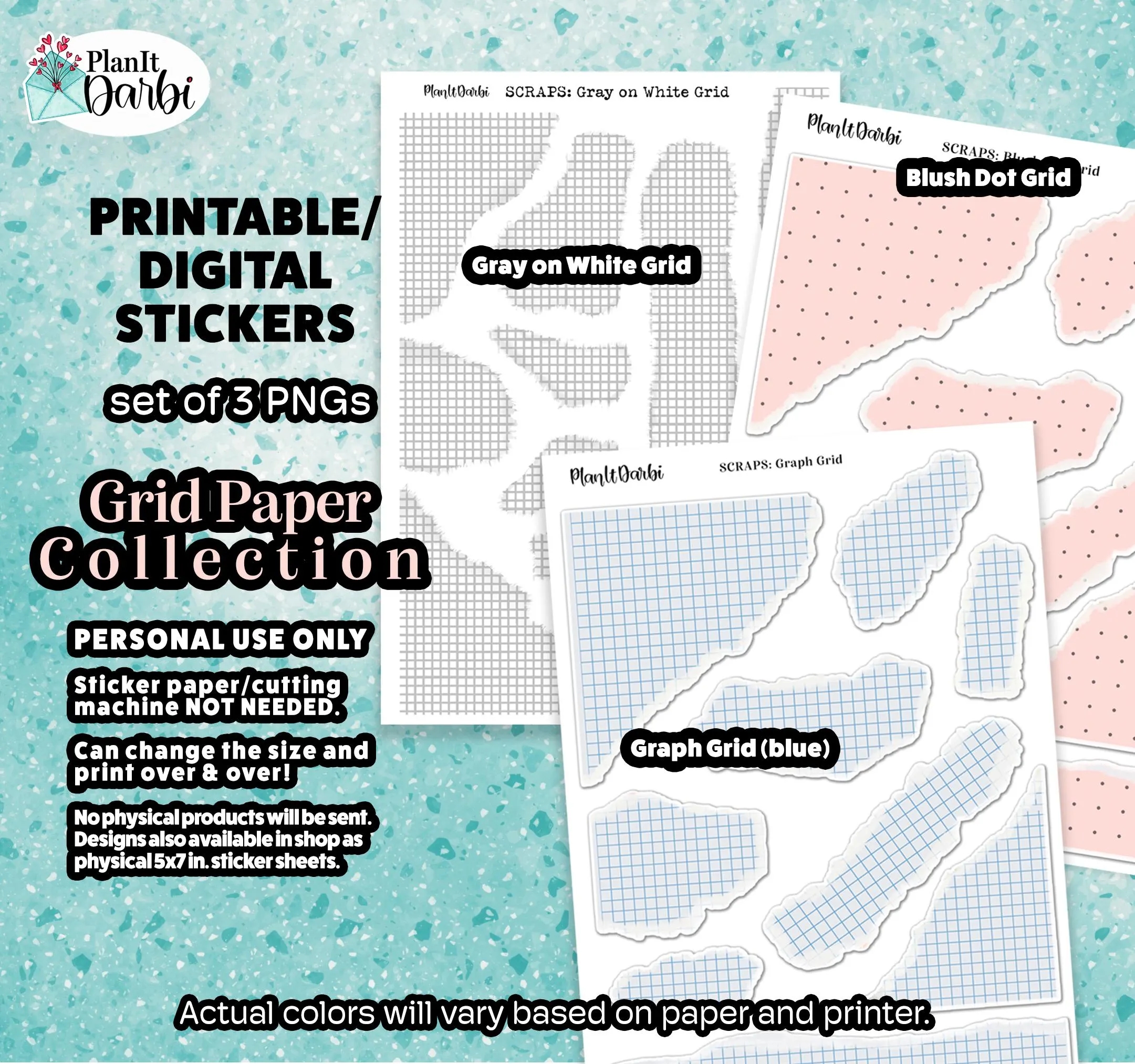 Graph Paper Stickers Etsy