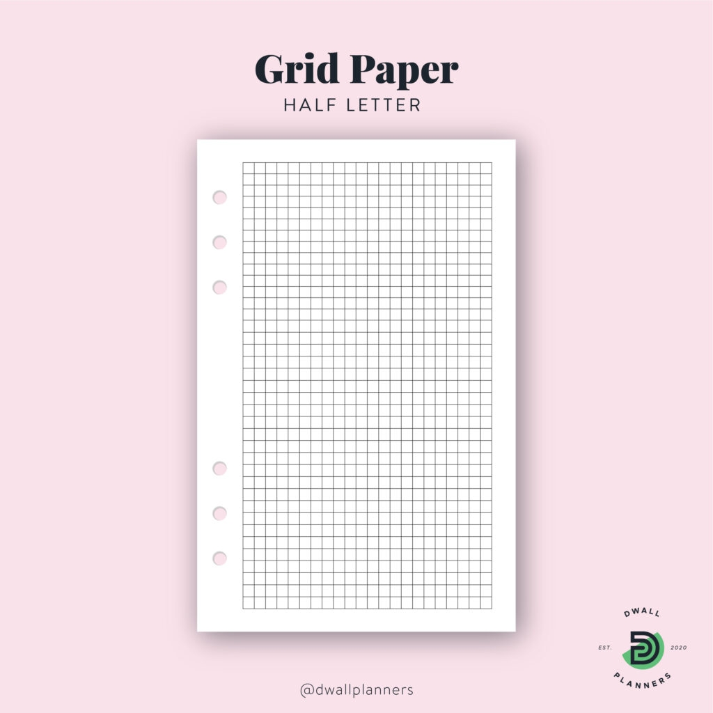 Grid Paper Printable Insert Half Letter Size