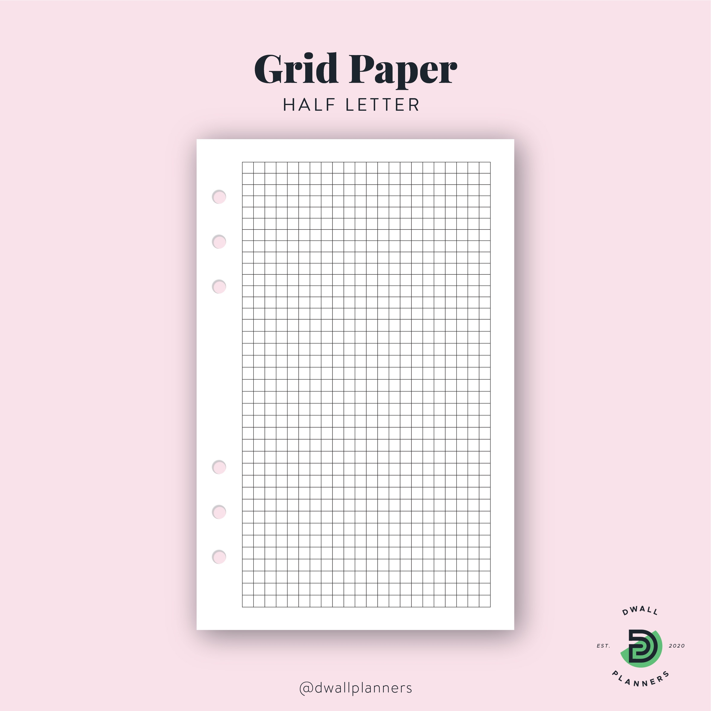 Grid Paper Printable Insert Half Letter Size