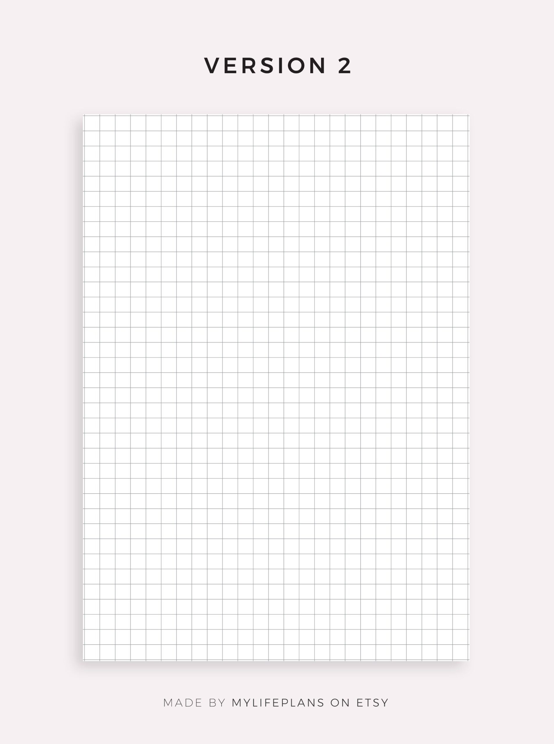 Grid Paper Printable Squared Paper Planner Inserts A4 a5 letter half Size Instant Download PDF Etsy