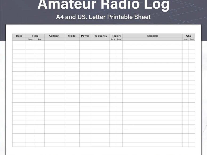 Ham Radio Log Sheets Printable Amateur Radio Log Logbook And QSL Sheets Ideal For Binders Great For A Gift Etsy