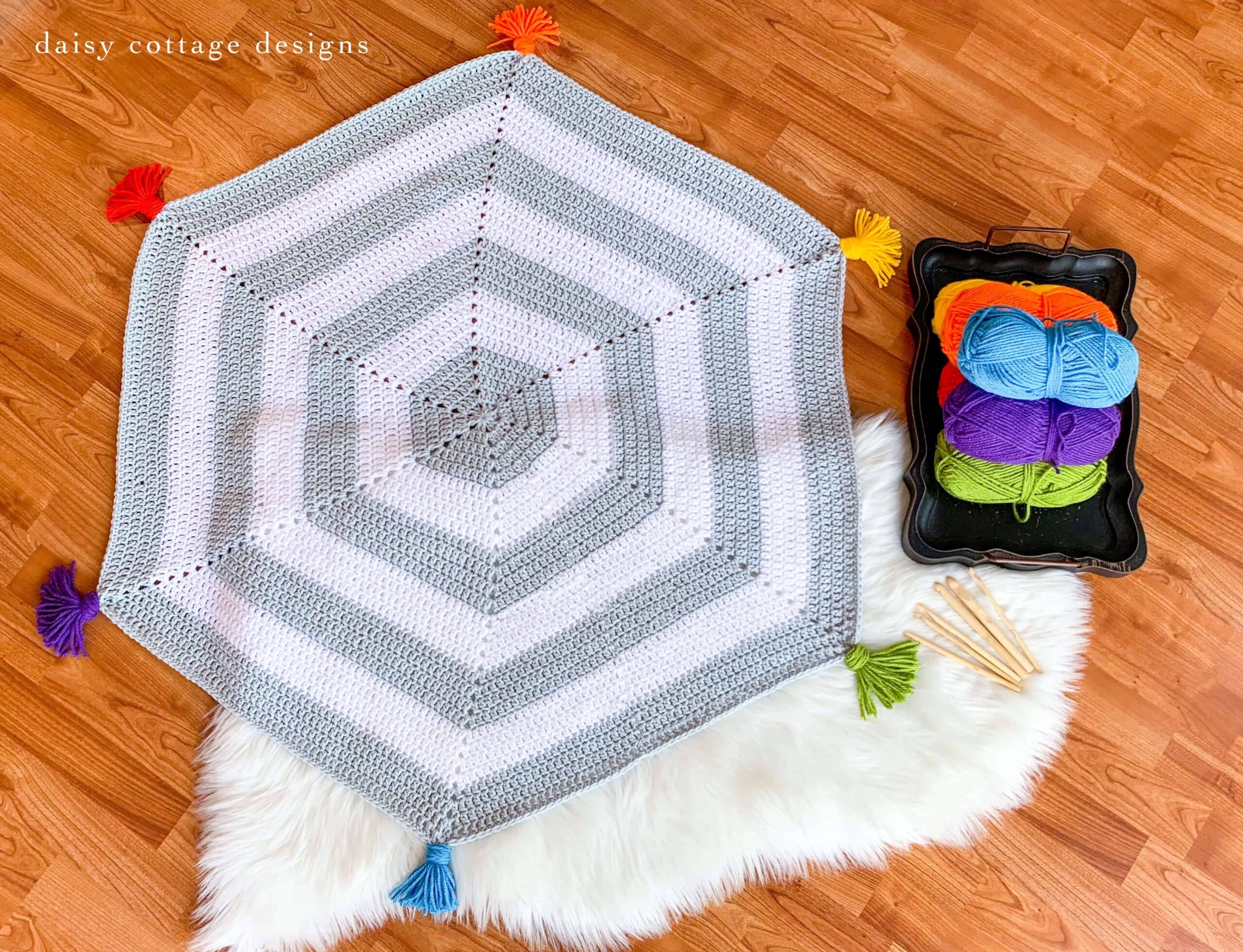 Hexagon Baby Blanket Crochet Pattern 
