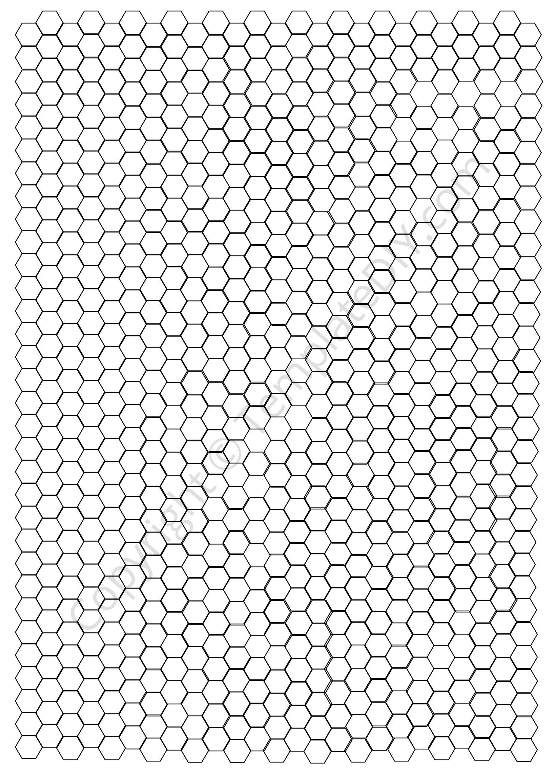 Hexagon Graph Paper Grid Paper Template Printable PDF
