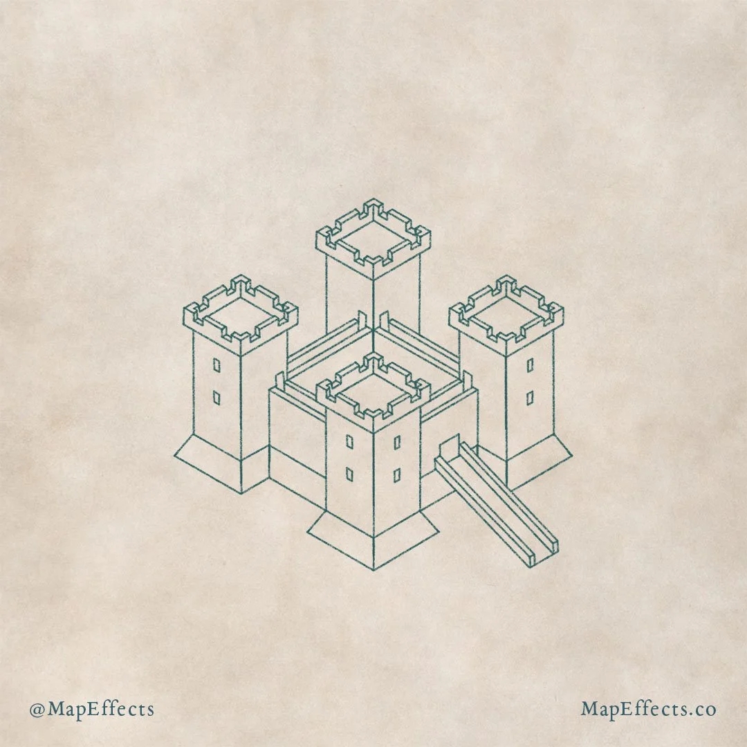 How To Draw An Isometric Castle Icon On Your Fantasy Map Map Effects
