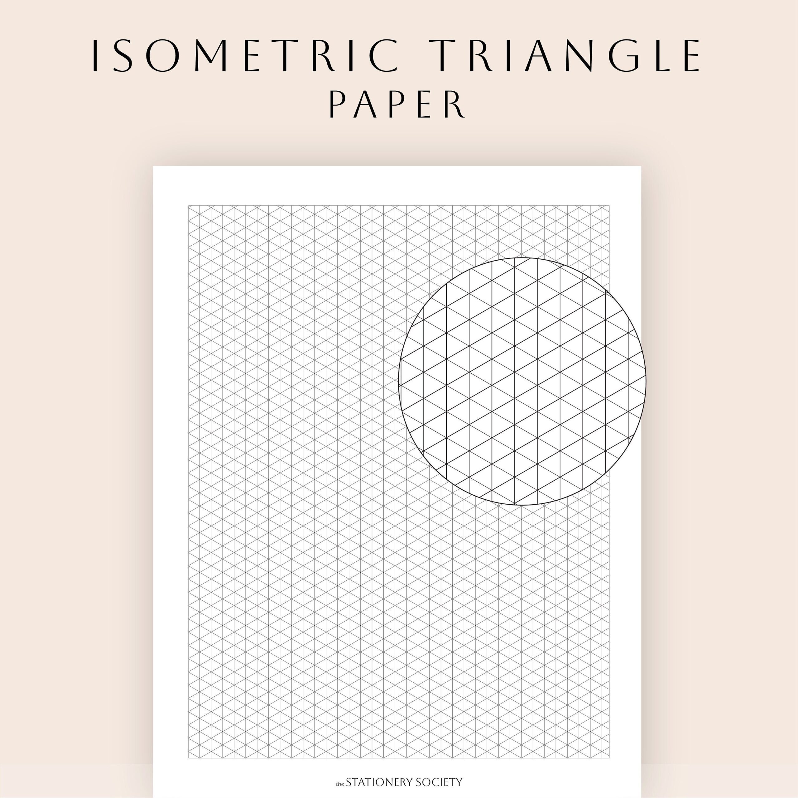 Isometric Triangle Graph Paper Printable Pdf Digital Desk Organization Tool Drawing Graphing Writing Paper Printout Stationery Society Etsy
