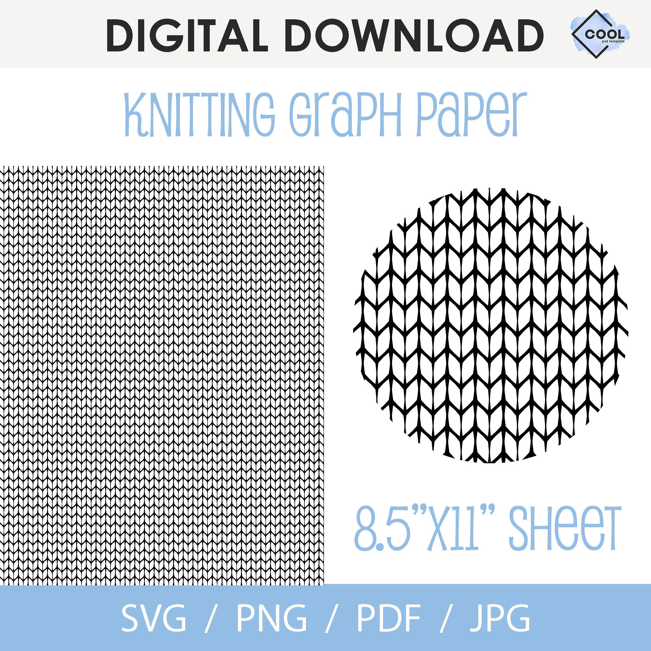Knit Stitch Graph Paper Colorwork Chart Grid digital Download Etsy