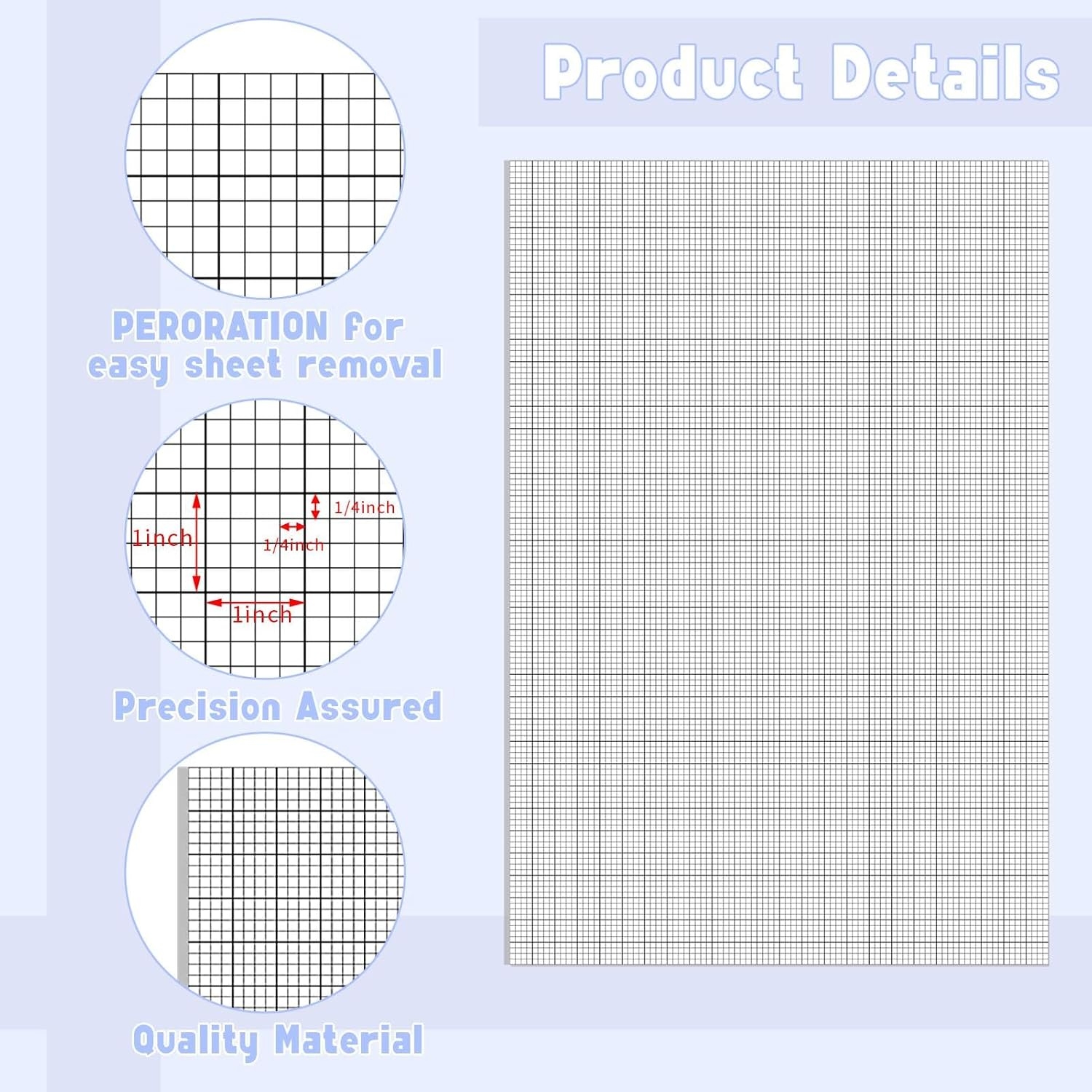 Large Graph Paper 50 Sheet Graph Paper Pad 24 X 36 Large Graph 1 And 1 4 Ruled Grid Paper For Engineer Architect Designer Mathematician Draftsmen Sketch House Graph Paper Notebook